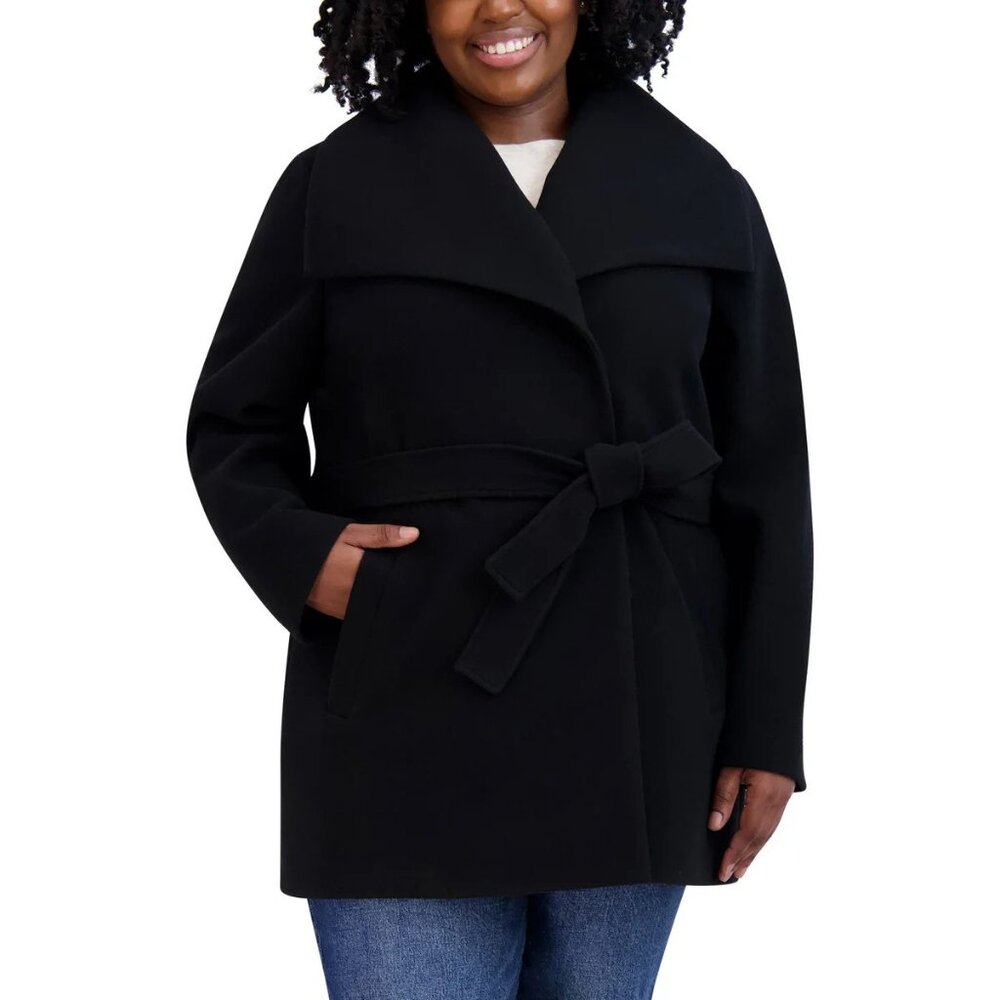 Black Ladies' Wrap Coat Tahari